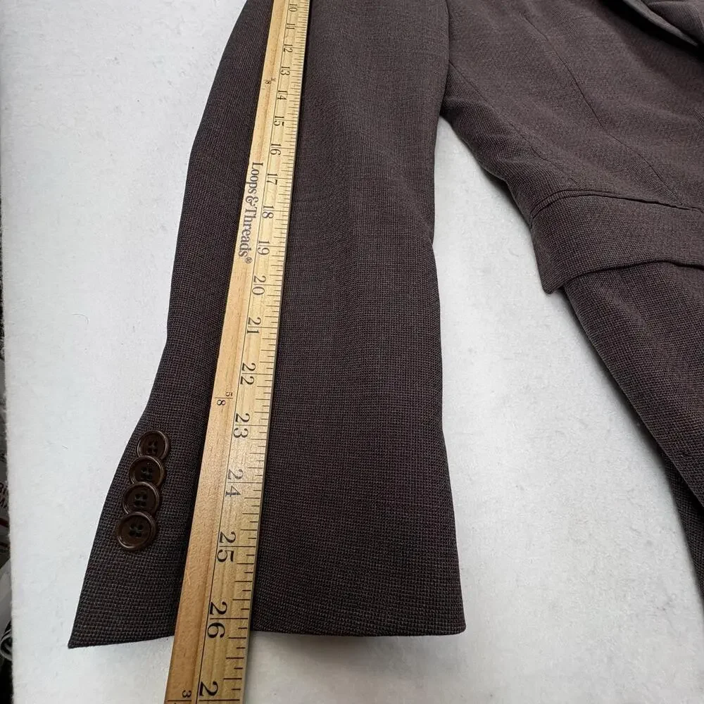 John Varvatos Sport Coat Blazer Mens 40L Brown Check 100% Wool Tweed Made Canada